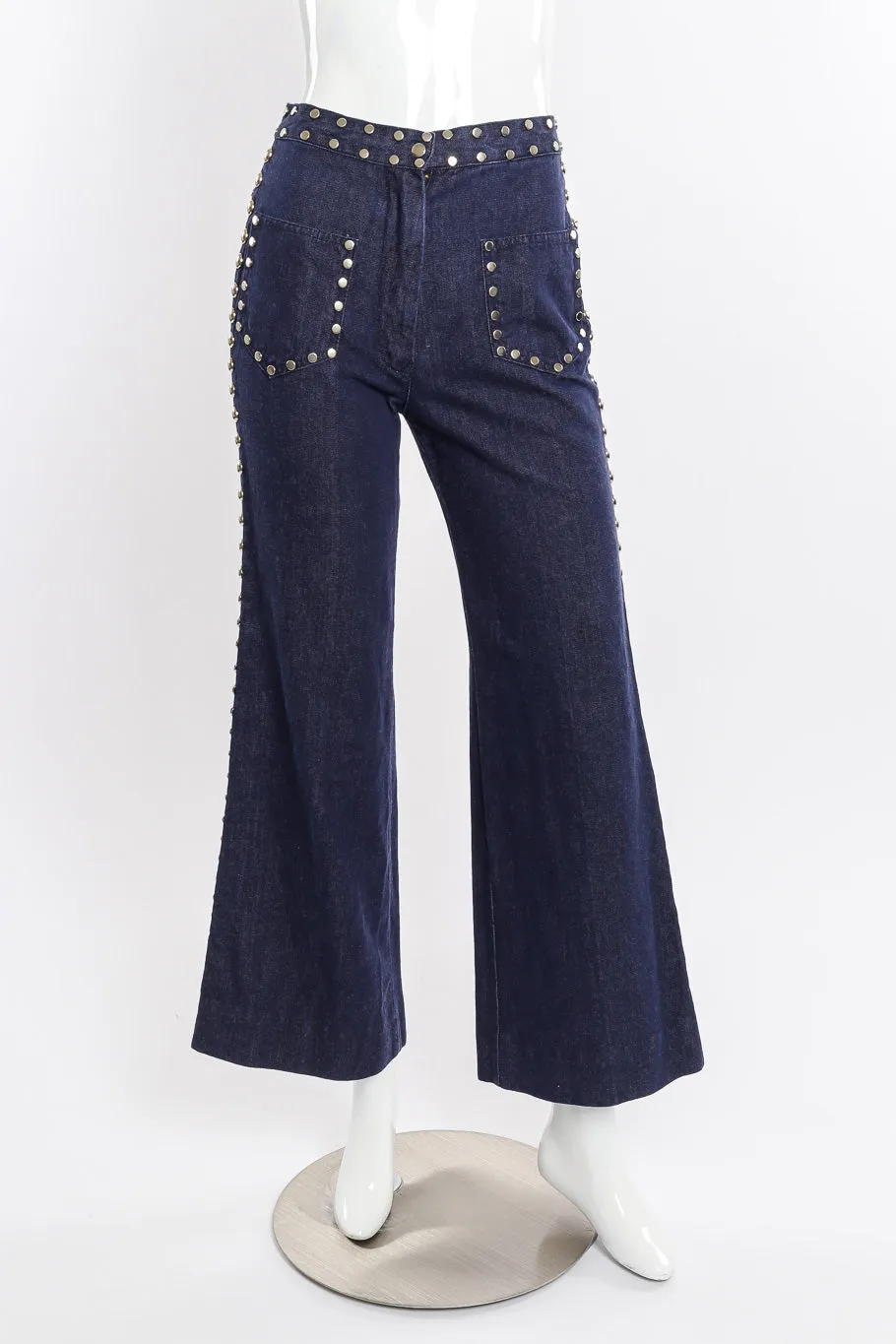 Studded Denim Top and Pant Set