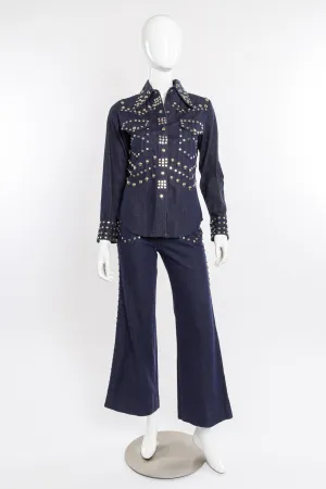 Studded Denim Top and Pant Set