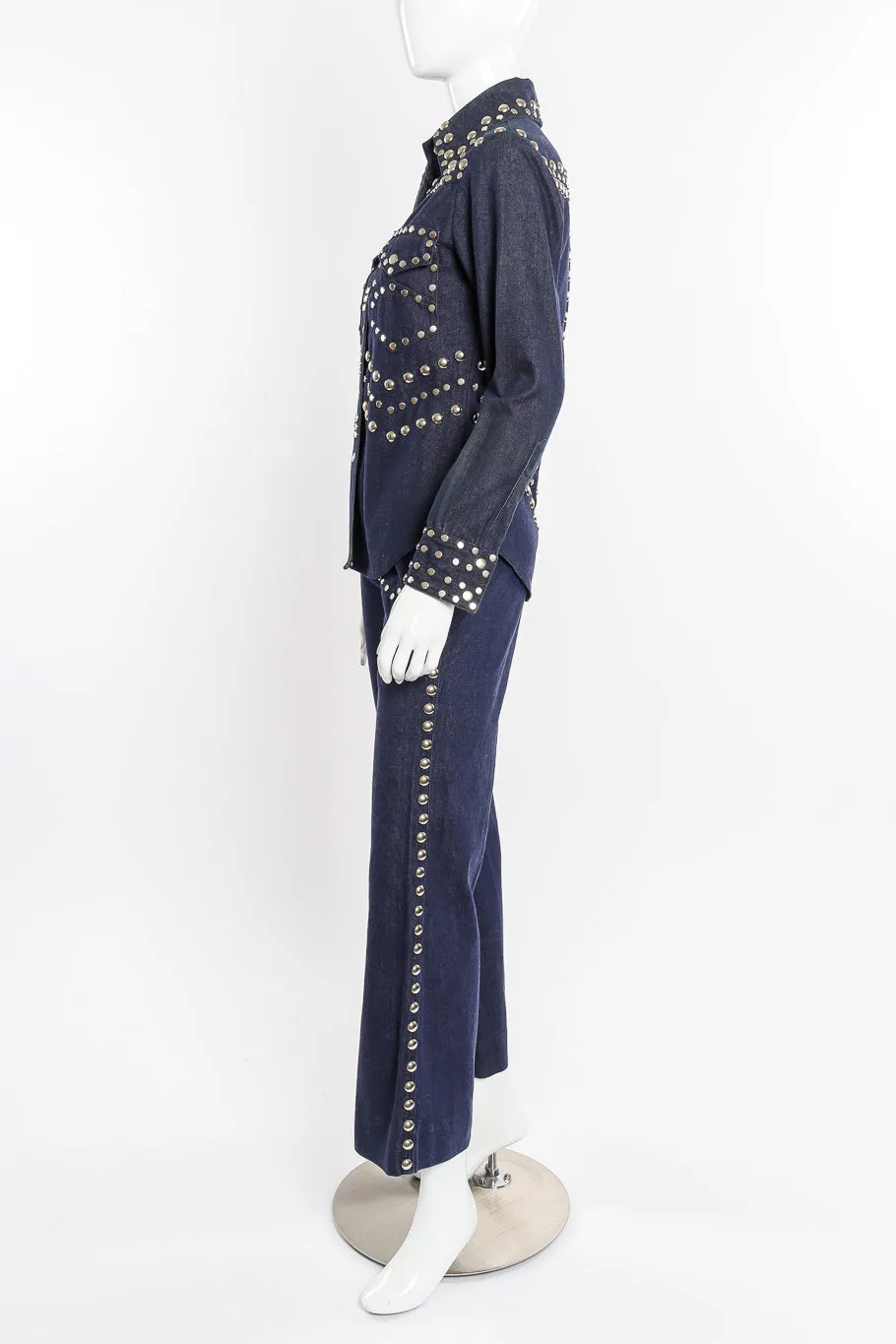 Studded Denim Top and Pant Set