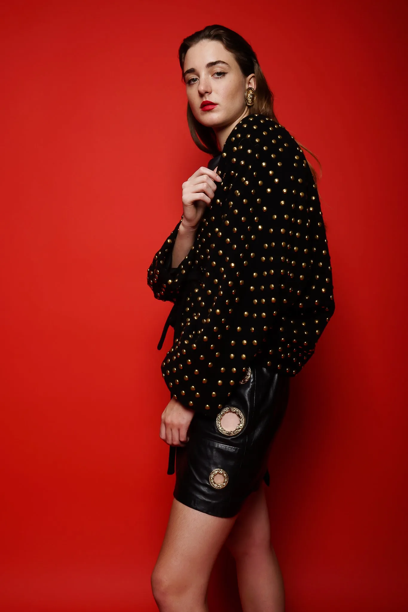 Studded Dolman Tie Jacket