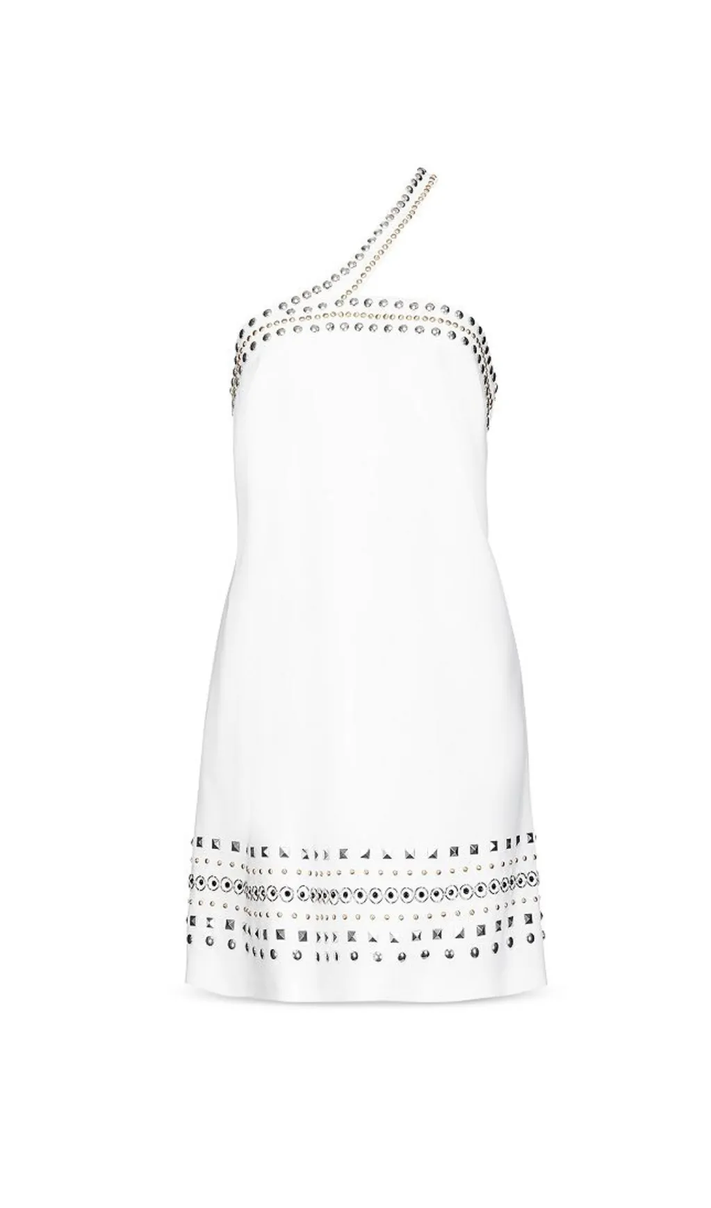 Studded embellished Mini Dress in white