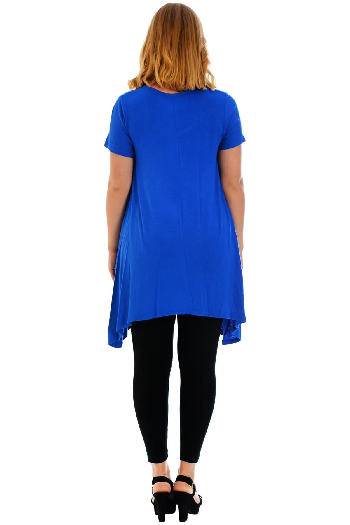 Studded Fur Cat Hanky Hem Short Sleeve Top