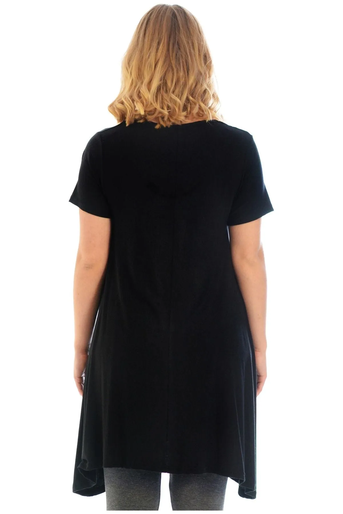 Studded Fur Cat Hanky Hem Short Sleeve Top