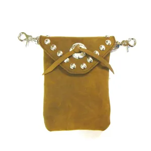 Studded Hip Bag w/ Concho- Brown