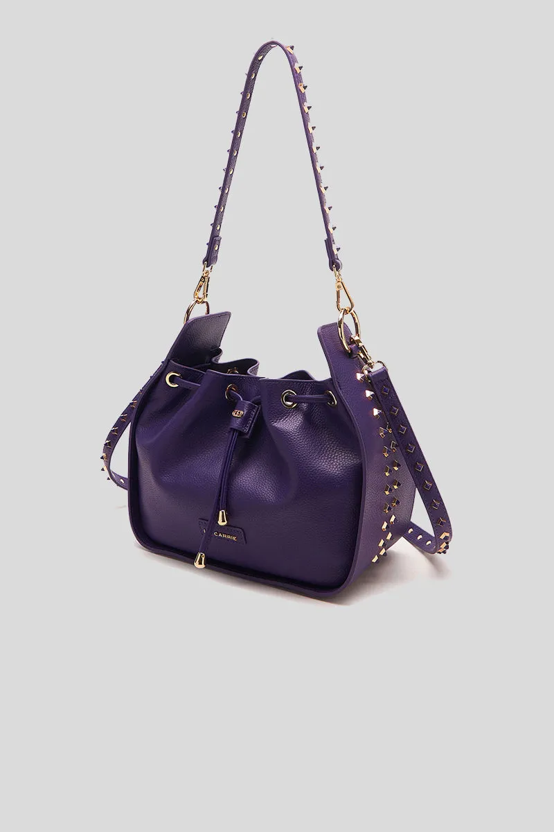 Studs Fred Bucket Tumbled Leather - Dark Violet
