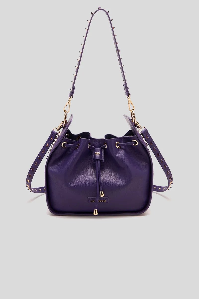 Studs Fred Bucket Tumbled Leather - Dark Violet