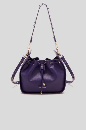 Studs Fred Bucket Tumbled Leather - Dark Violet