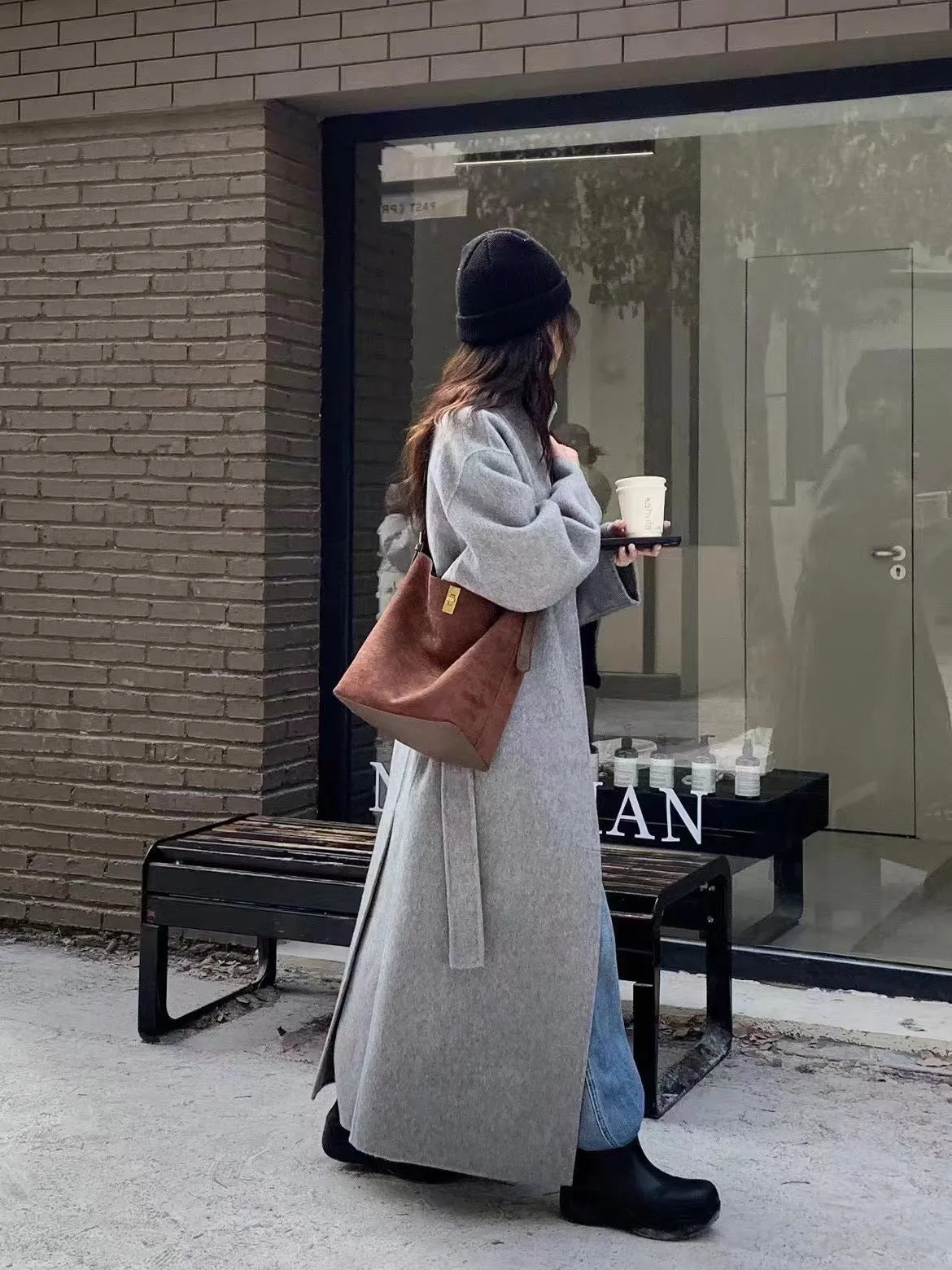 Suede Bucket Bag (Shoulder / Cross)