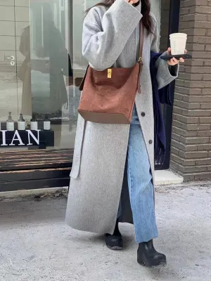 Suede Bucket Bag (Shoulder / Cross)