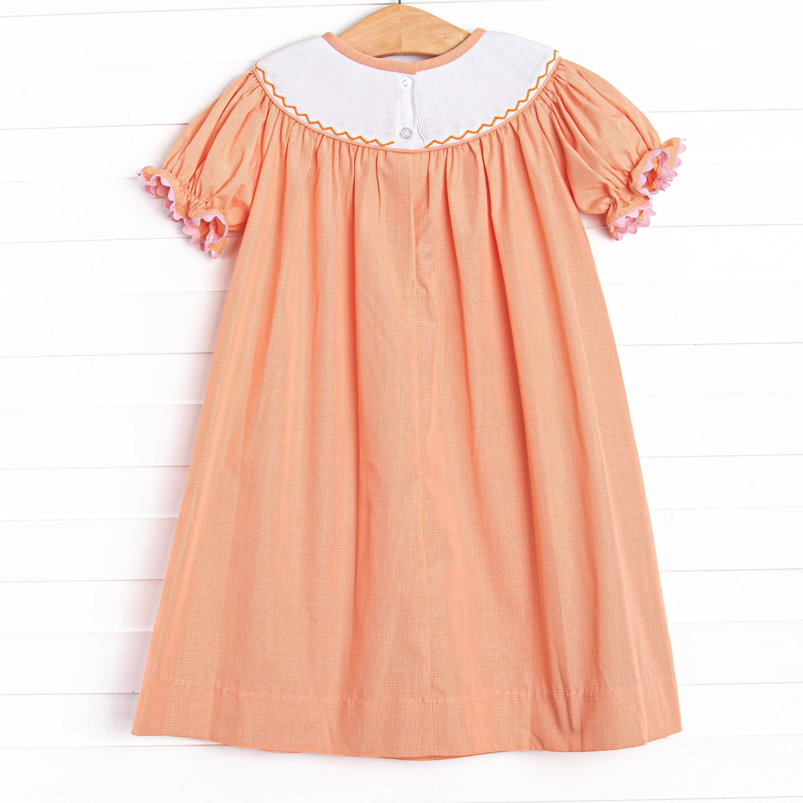 Sugar Overload Smocked Bishop Dress, Orange
