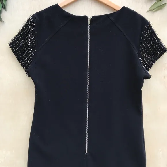 Suncoo Paris Studded Shoulder Black Dress