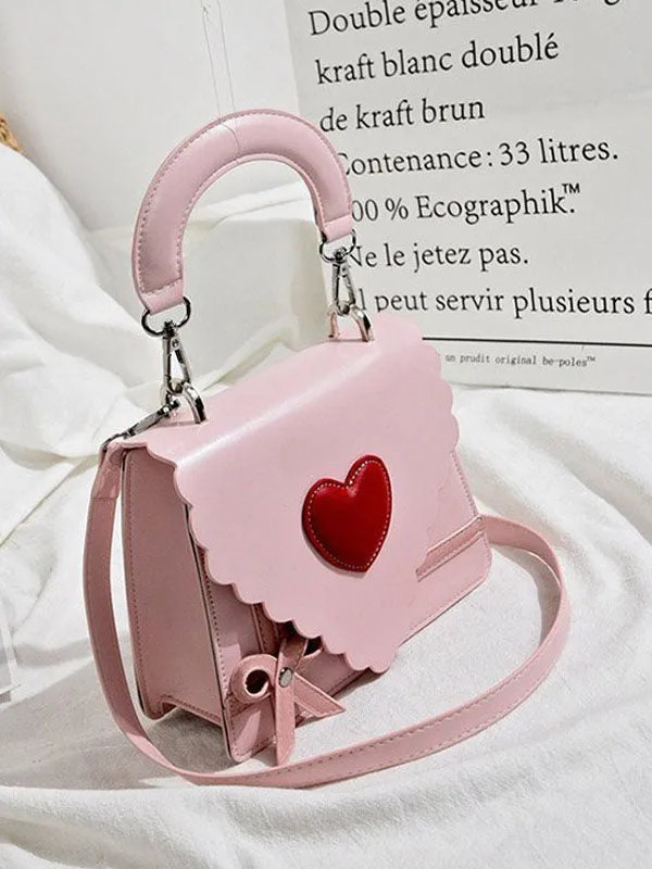 Sweet Lolita Bag Pink PU Leather Handbag Lolita Accessories