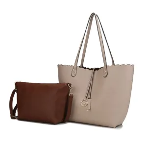 Tan: Reversible Tote With Matching Crossbody