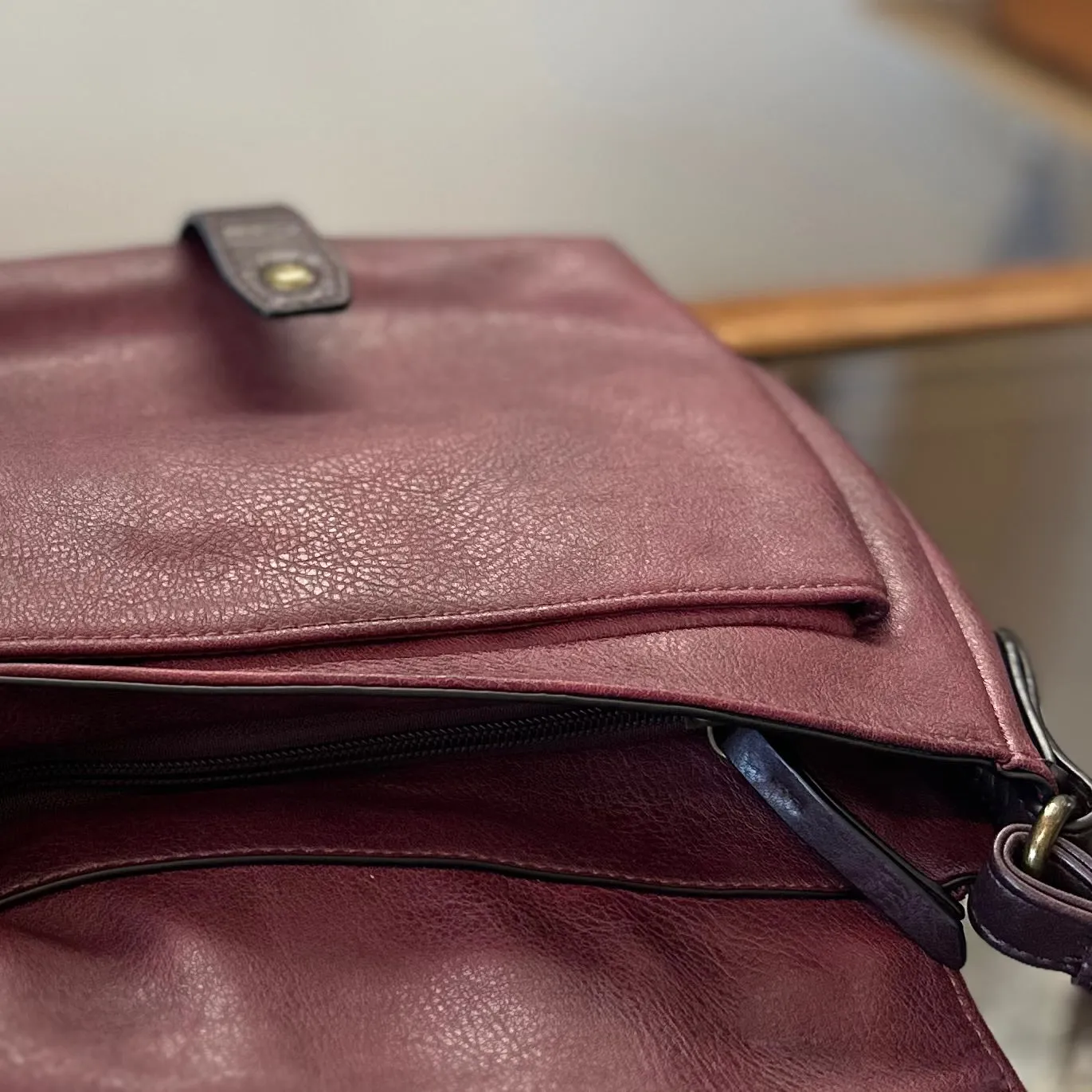 The CHEYENNE Burgundy Studded Front Flap Shoulder Bag