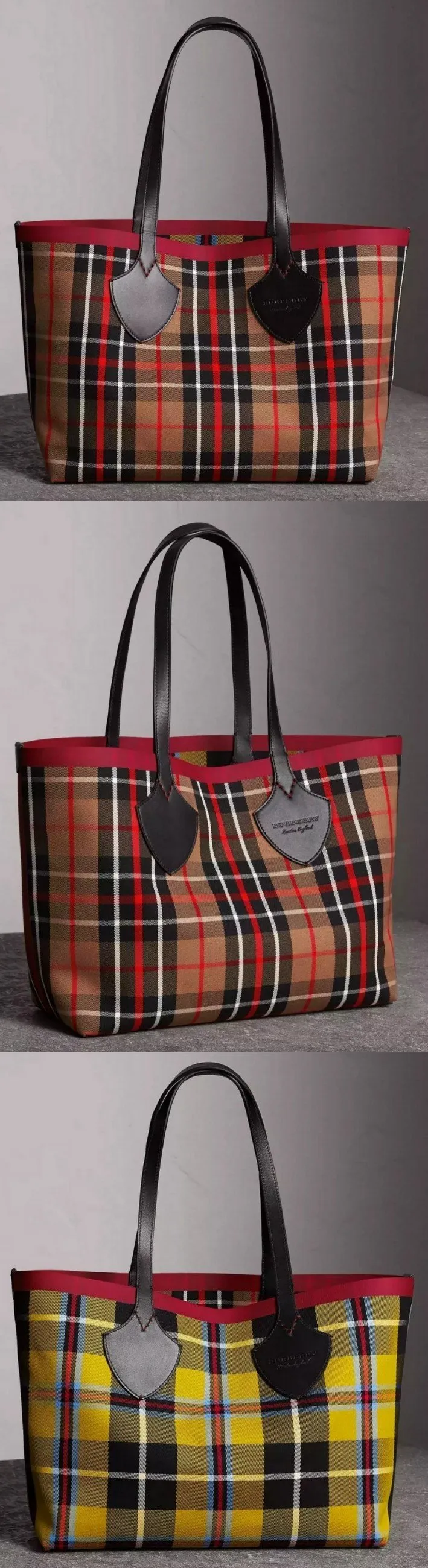 The Medium Giant Reversible Tote in Tartan Cotton