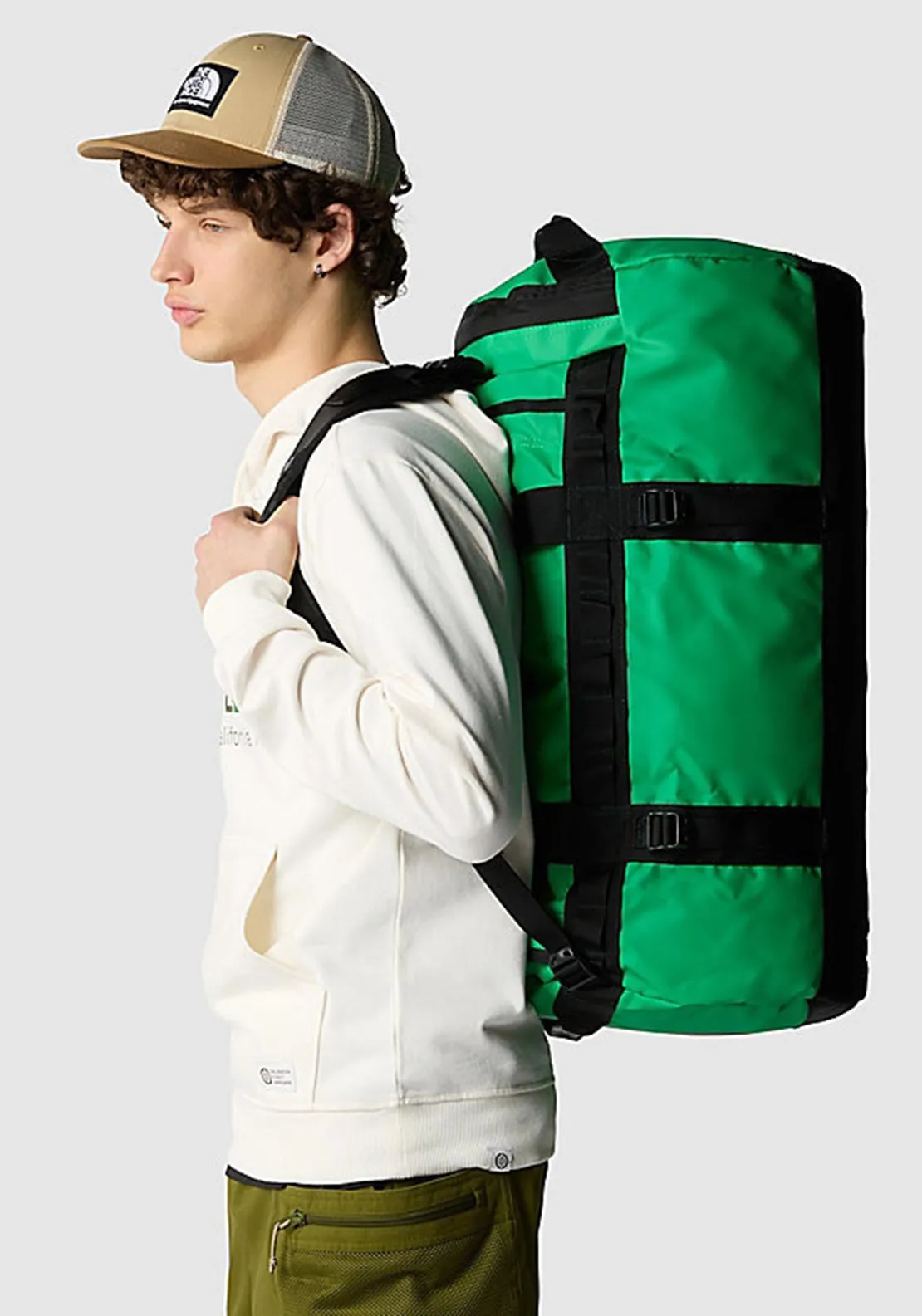 The North Face Base Camp Medium Duffel Bag, Optic Emerald & Black