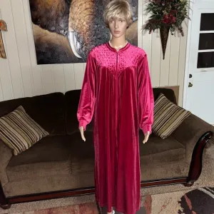 The Vermont Country Store • Medium • Burgundy • Suede • Robe