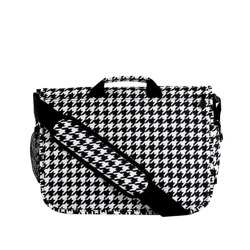 Thomas Laptop Messenger Bag in Houndstooth - Final Sale