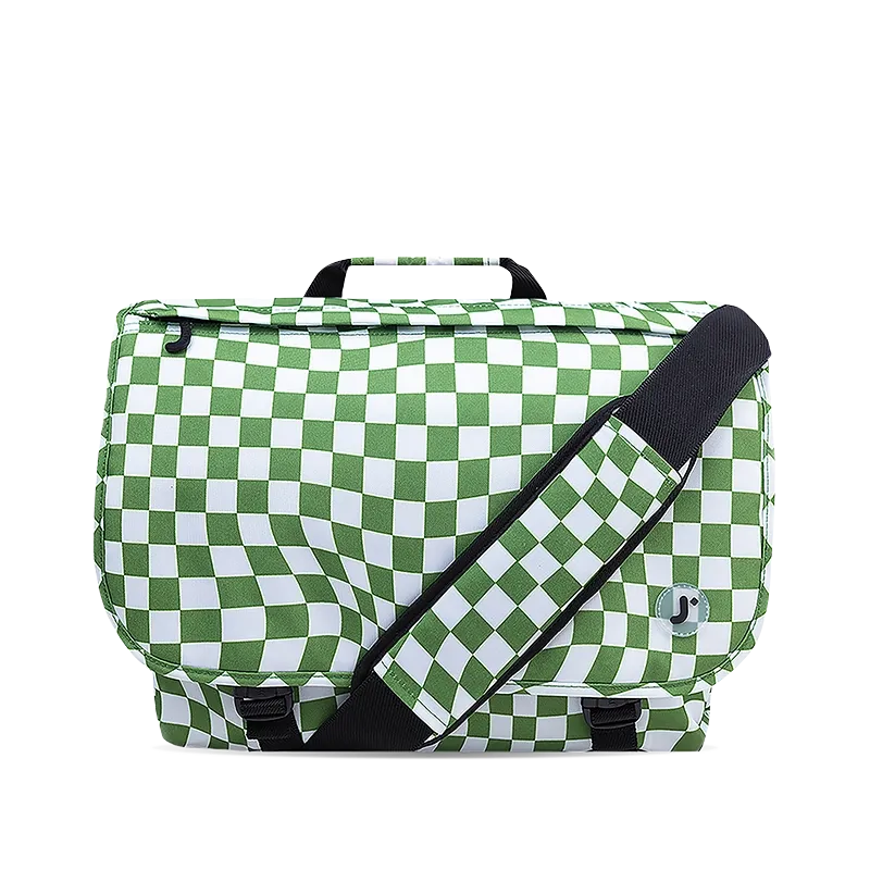 Thomas Laptop Messenger Bag in Matcha Checkers