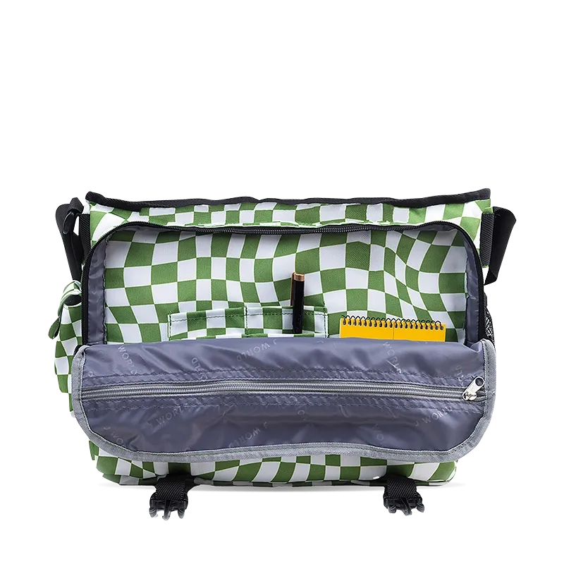 Thomas Laptop Messenger Bag in Matcha Checkers