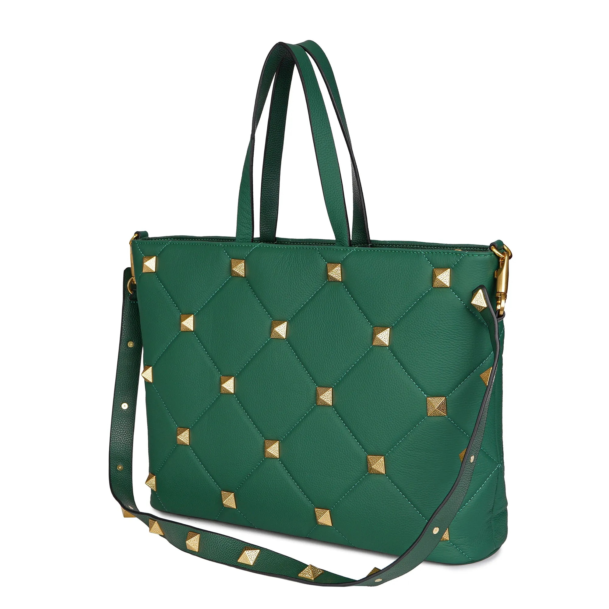 Tiffany & Fred Full Grain Quilted & Studded Large