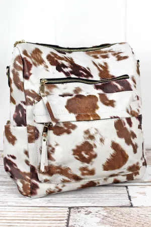 Till The Cows Come Home Faux Leather Backpack Tote