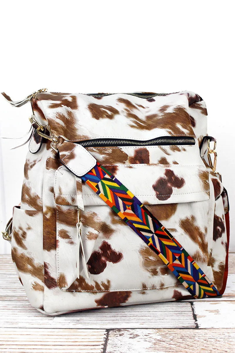 Till The Cows Come Home Faux Leather Backpack Tote