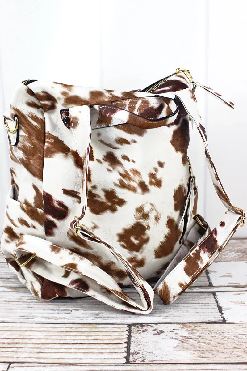 Till The Cows Come Home Faux Leather Backpack Tote