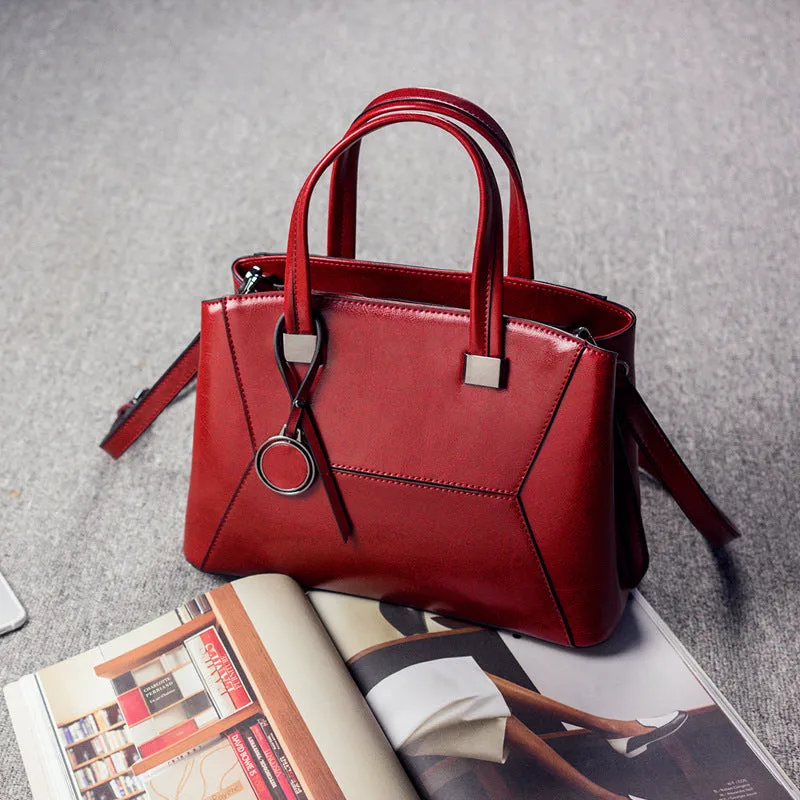 Top Grain Leather Satchel Bag, Stylish Women Handbag, Leather Lady Purse Gift For Her