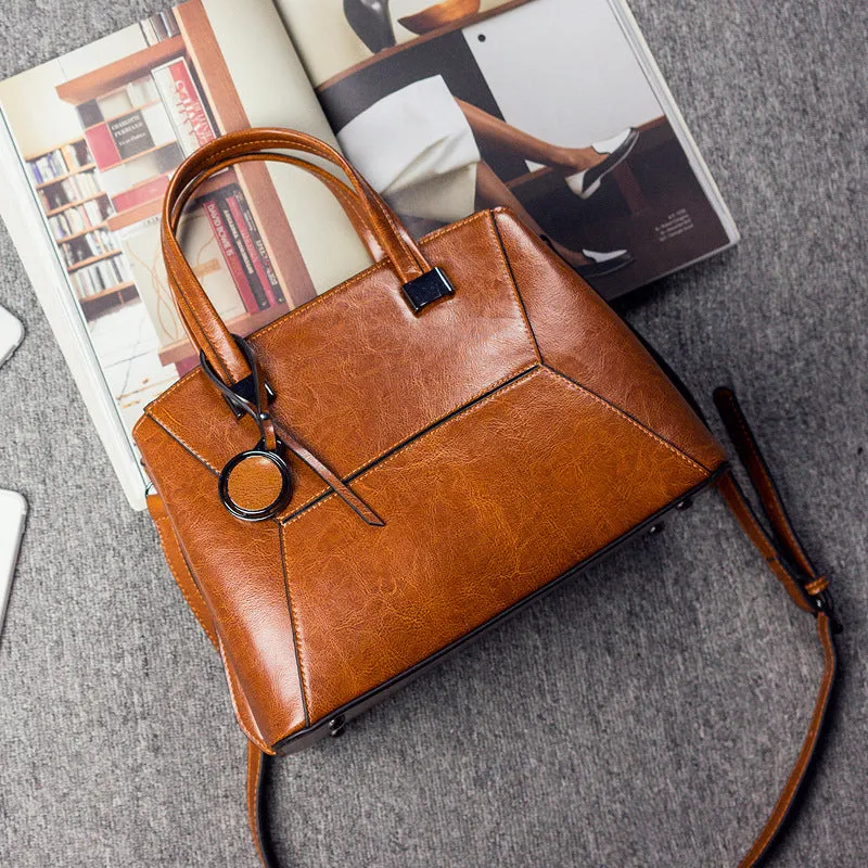 Top Grain Leather Satchel Bag, Stylish Women Handbag, Leather Lady Purse Gift For Her