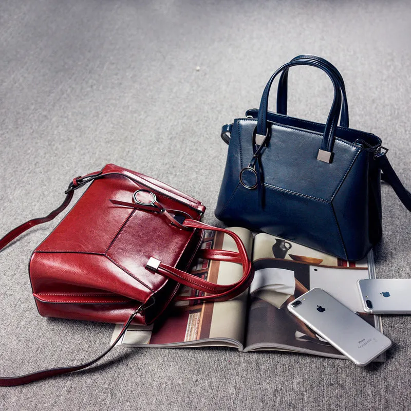 Top Grain Leather Satchel Bag, Stylish Women Handbag, Leather Lady Purse Gift For Her