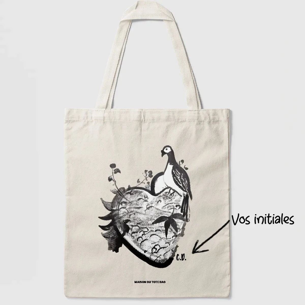 Tote Bag Coeur Anatomie Oiseau Personnalisé