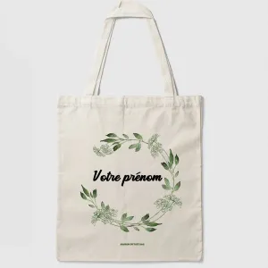 Tote Bag Prénom Fleur à Personnaliser