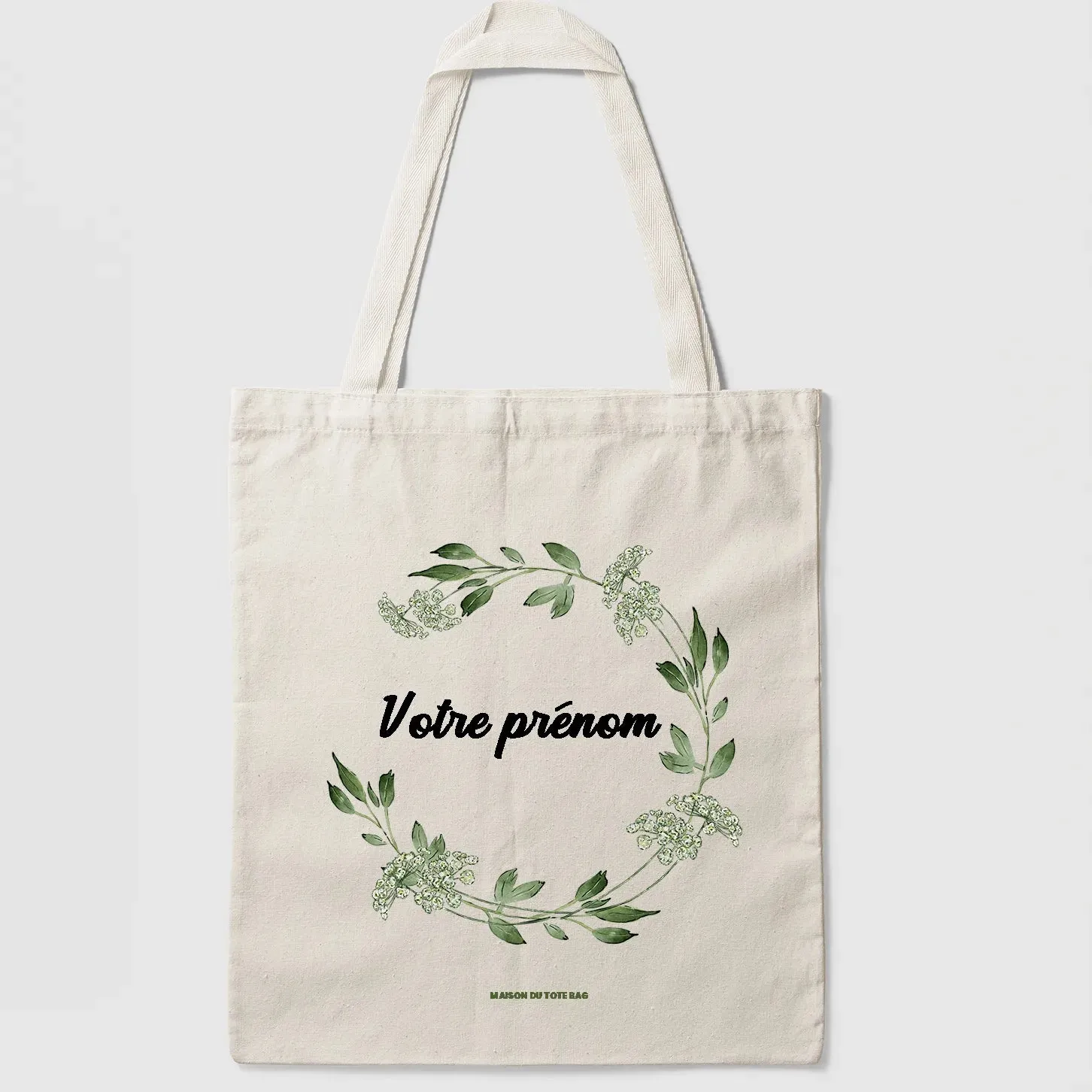 Tote Bag Prénom Fleur à Personnaliser