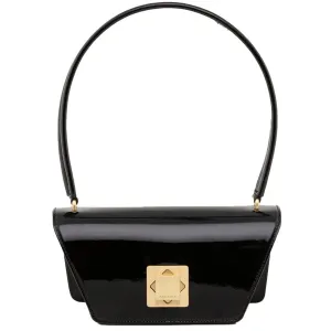 Trapeze Small Satchel in Black Patent
