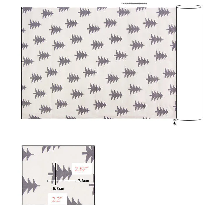 Trees Oxford Cotton Fabric - Ivory or Dark Gray - By the Yard - 67981
