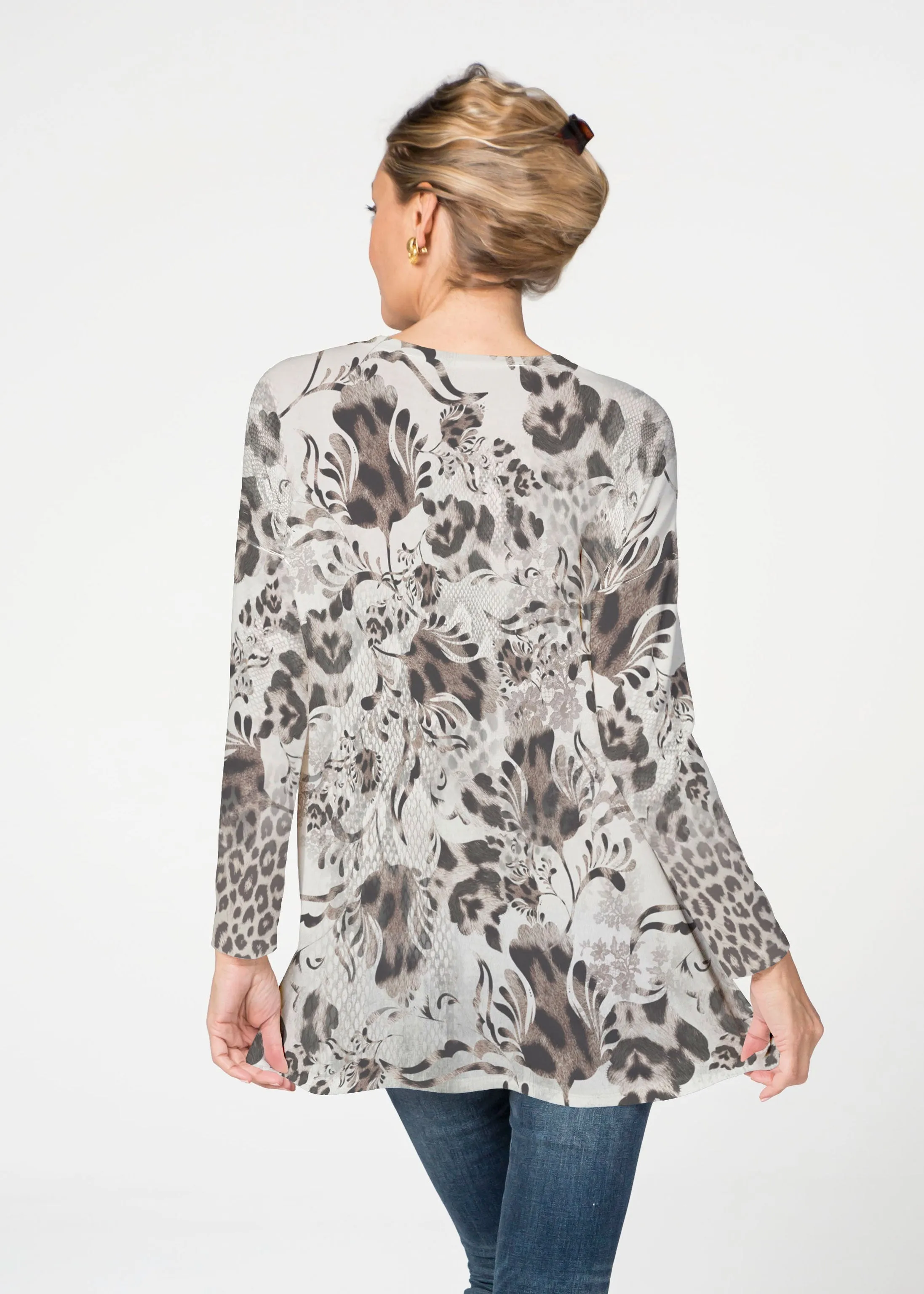 Tulip Leopard Multi (7731) ~ Slouchy Butterknit Top