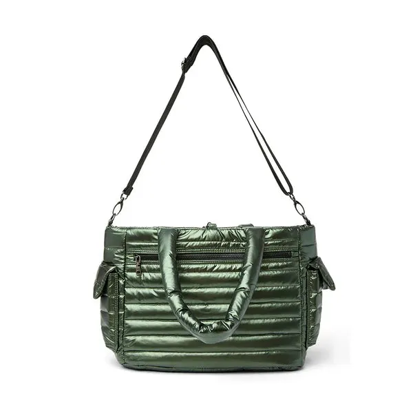 Two Faced Reversible Tote Pearl Olive