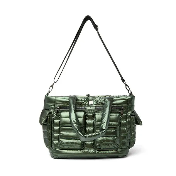Two Faced Reversible Tote Pearl Olive