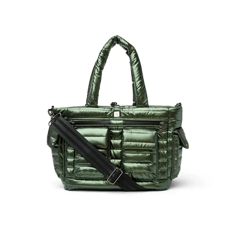 Two Faced Reversible Tote Pearl Olive