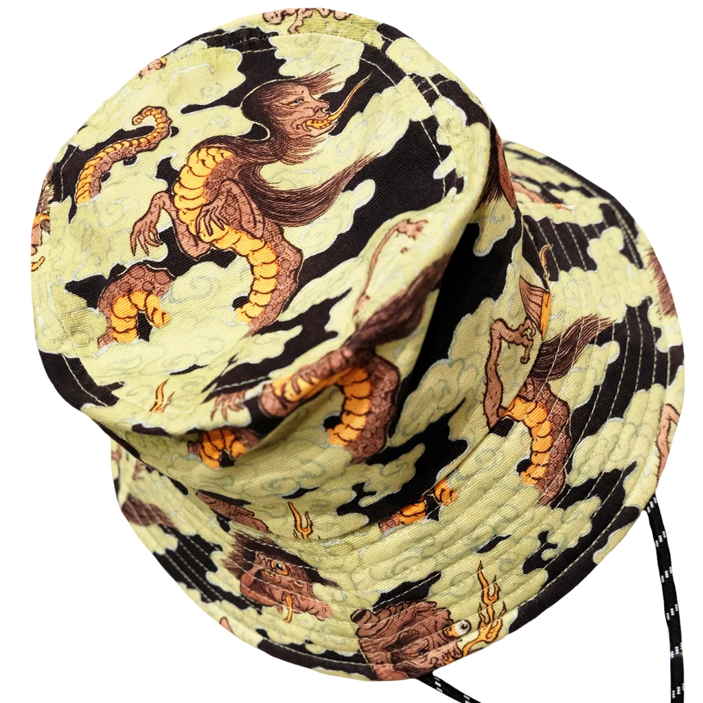 [UNISEX] BANGXGANJI X LOCO MOSQUITO YOKAI CAMO BUCKET HAT (BROWN / GREEN)