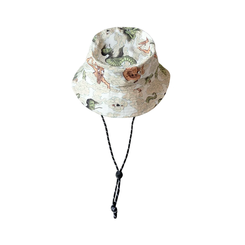 [UNISEX] BANGXGANJI X LOCO MOSQUITO YOKAI CAMO BUCKET HAT (WHITE / GREEN)
