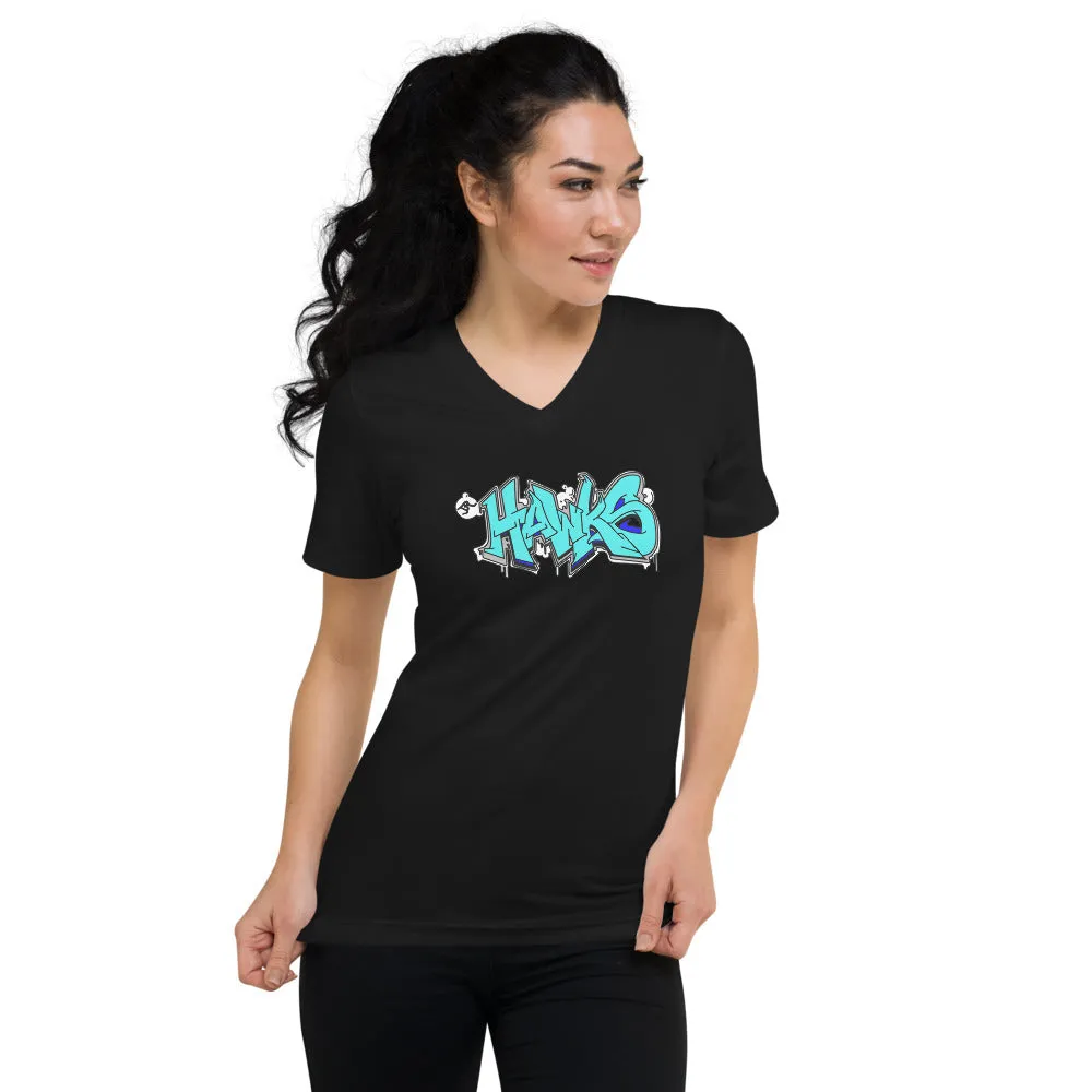 Unisex Shirt ~ Jr Hawks Graffiti Short Sleeve V-Neck