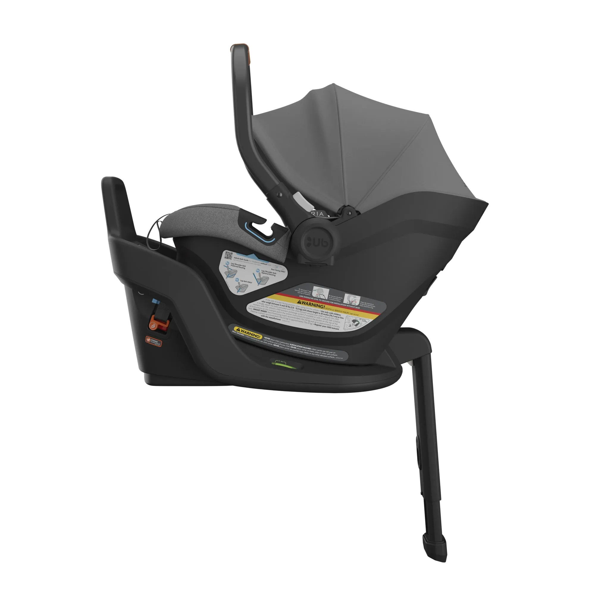 UPPAbaby Aria Infant Car Seat - Greyson (Charcoal Melange/Saddle Leather)