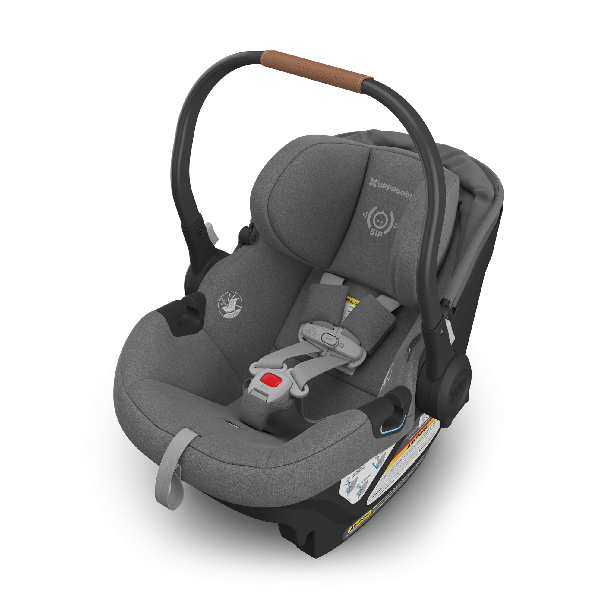 UPPAbaby Aria Infant Car Seat - Greyson (Charcoal Melange/Saddle Leather)