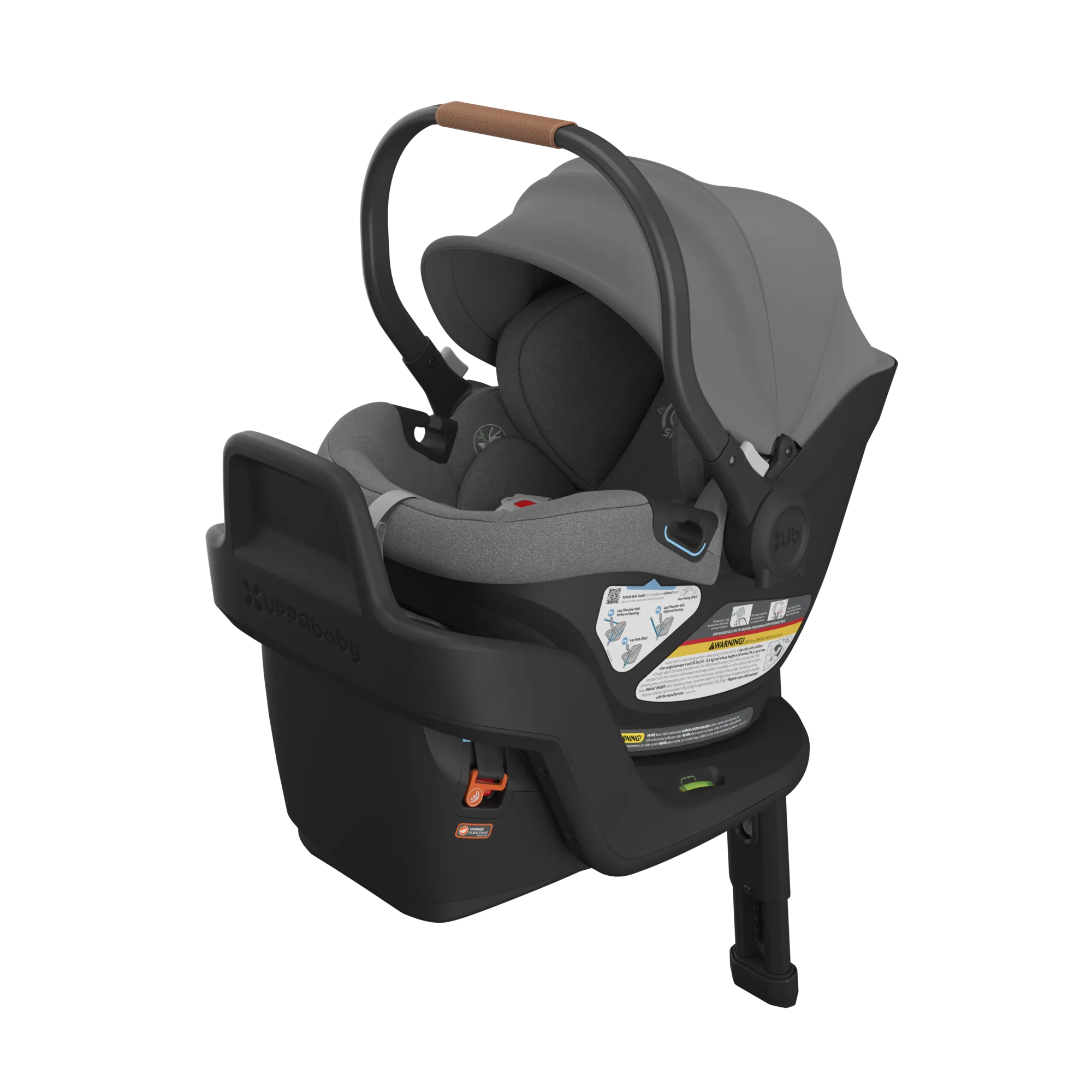 UPPAbaby Aria Infant Car Seat - Greyson (Charcoal Melange/Saddle Leather)