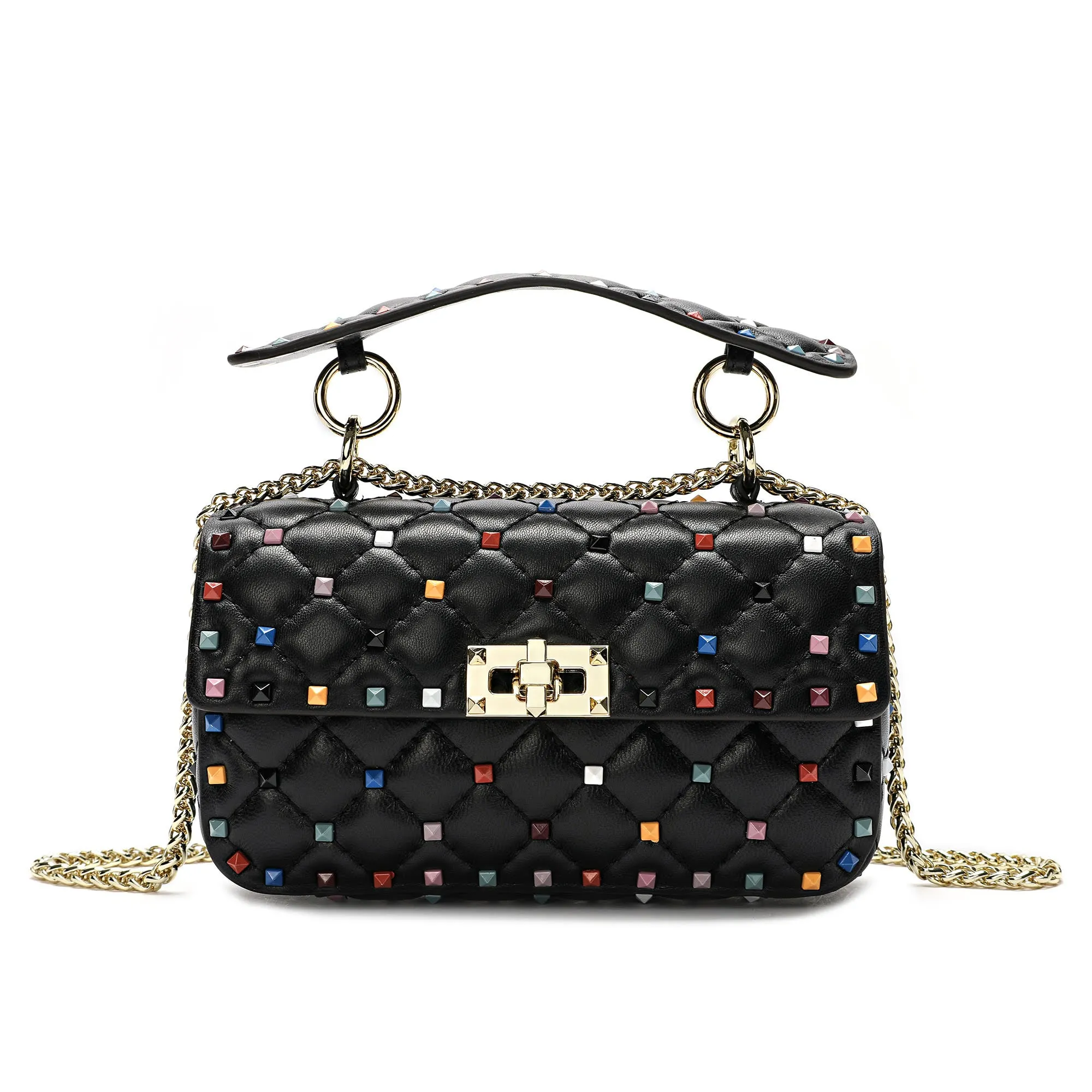 Valenté Studded Leather Shoulder Bag
