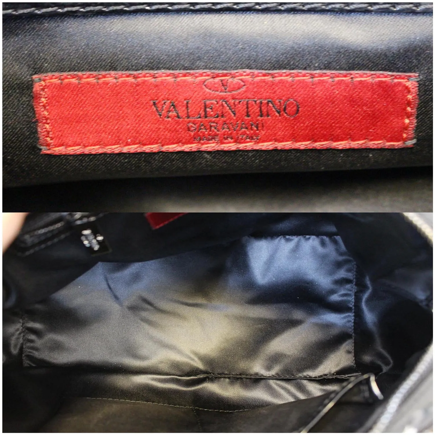 VALENTINO Garavani Lacca Bow Patent Leather Shoulder Bag Black - 20% OFF