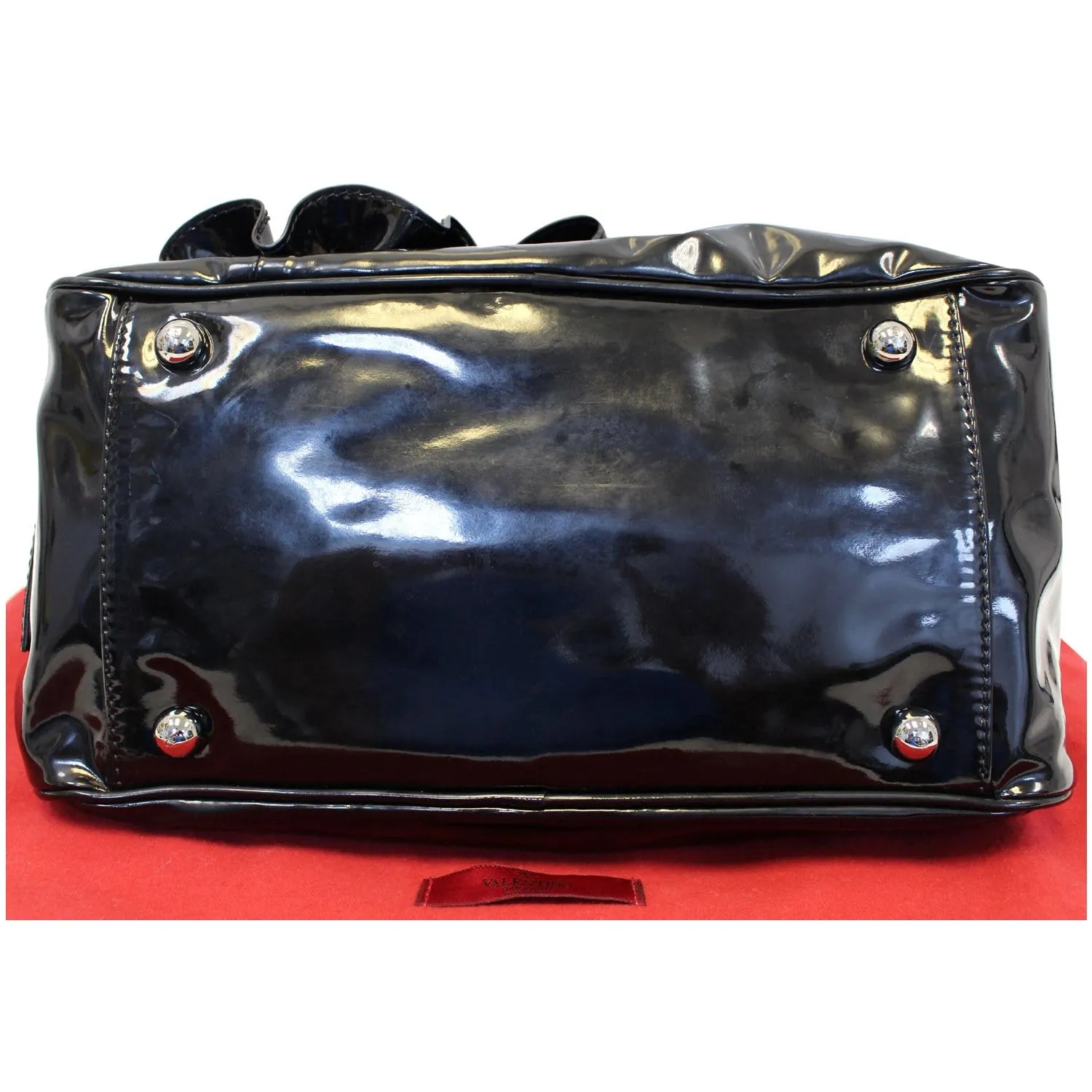 VALENTINO Garavani Lacca Bow Patent Leather Shoulder Bag Black - 20% OFF