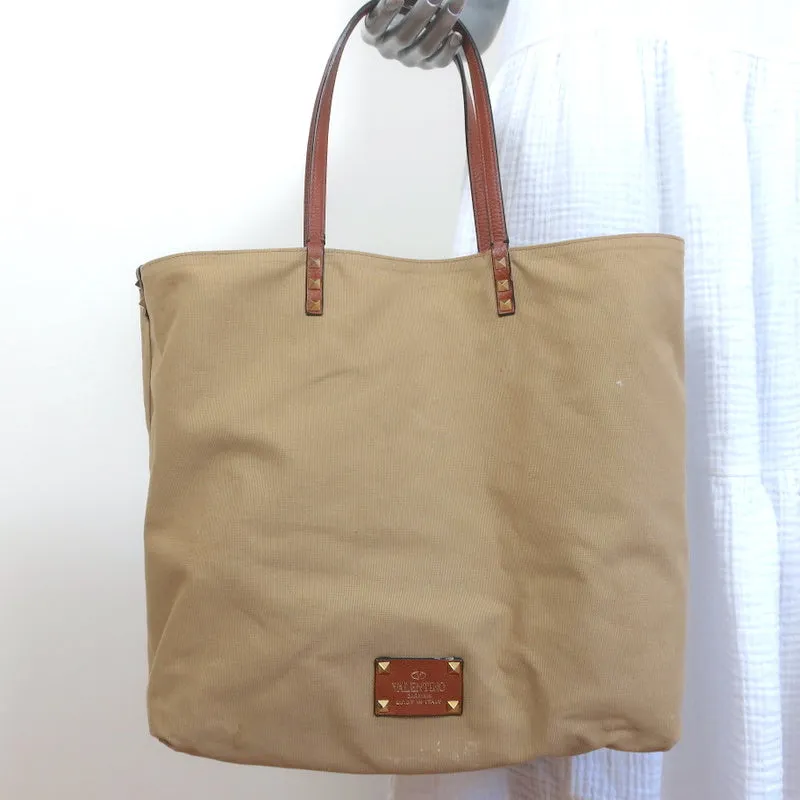 Valentino Glam Reversible Lace Tote Orange/Tan Large Crossbody Shoulder Bag